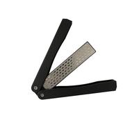 Double Sided Diamond Knife Sharpener, Pocket Sharpening Stone, 400/600 Grit Foldable Knife Sharpener Gritstone Whetstone with Non-Slip Handheld (Black)