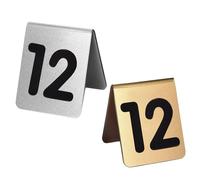 Double-Sided Digital Restaurant Card 1-10 1-20, 7cmx8cm Silver/gold Stackable Acrylic Tent Style Table Numbers, Tabletop Number Sign For Bars Parties Weddings, Convenient To Clean(Gold,1-10)