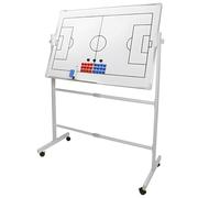 Double-Sided Dry Erase Clipboard for Coaches, Portable Coaching Board with Sliding Wheel Bracket, Height Adjustable for Basketball Soccer Football