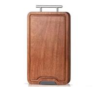 Double Sided Ebony Wood Cutting Board with Juice Groove for Kitchen Use Featuring Thick Butcher Block Construction (Amber2)