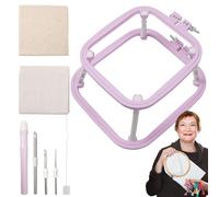 Double-Sided Embroidery Hoop - Embroidery Set 19.7 Inches | ABS Metal Craft Frame - Adjustable Cross Frame with Cotton & Canvas Cloth for Beginners and Professionals