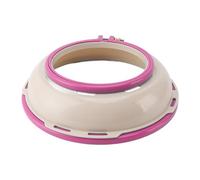 Double Sided Embroidery Stand Hoop, 16.5cm and 25cm Adjustable Hoop Frame for Punch Needle Cross Stitch, Sturdy Plastic Craft Hoop with Secure Clamp for Quilting Sewing (Rose Red)