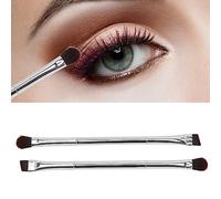 Double-sided Eyeshadow Brush Set, Women's Make-up Brush Soft Hair, Sloping Eyebrow, Cosmetic Tool, 2-pc.