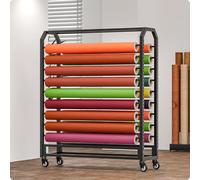 Double-Sided Fabric Display Stand - 14 Rod Commercial Holder for Vinyl Leather Window Fabrics Tablecloths & Wallpaper - Versatile Storage Solution for Retail & Home Use