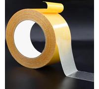 Double Sided Fabric Tape Heavy Duty Mounting Tape 1" x 33FT Super Sticky Body Tape with Fiberglass Mesh High Tack Strong Adhesive for Fashion Clothes Carpet Arts (W:2" L:33 ft(W:5cm L:10M))