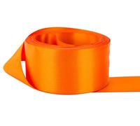 Double Sided Faced Satin Ribbon (38mm - 5 Meters, Orange) Perfect for Gifts Wrap Sew Party, Decorations Events Dress Wedding Christmas Crafts, Bows Car, DIY, Bouquets, Cake More