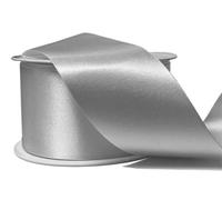 Double Sided Faced Satin Ribbon Size 38mm, 5 Meters Each (Silver) for Perfect for Gifts Wrap Sew Party, Decorations Events Dress Wedding Christmas Crafts, Bows Car, DIY, Bouquets, Cake More