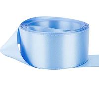 Double Sided Faced Satin Ribbon Size 38mm x 5 Meters Each (Sky Blue) Perfect for Gifts Wrap Sew Party, Decorations Events Dress Wedding Christmas Crafts, Bows Car, DIY, Bouquets, Cake More