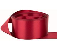 Double Sided Faced Satin Ribbon Size 50mm x 3 Meters (50mm, Maroon) Perfect for Gifts Wrap Sew Party, Decorations Events Dress Wedding Christmas Crafts, Bows Car, DIY, Bouquets, Cake More