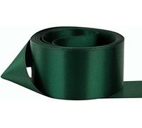Double Sided Faced Satin Ribbon Size 50mm x 3 Meters (Dark Green) Perfect for Gifts Wrap Sew Party, Decorations Events Dress Wedding Christmas Crafts, Bows Car, DIY, Bouquets, Cake More