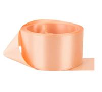 Double Sided Faced Satin Ribbon Size 50mm x 3 Meters (Peach) Perfect for Gifts Wrap Sew Party, Decorations Events Dress Wedding Christmas Crafts, Bows Car, DIY, Bouquets, Cake More