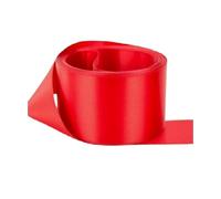 Double Sided Faced Satin Ribbon Size 50mm x 3 Meters (Red) for Gifts Wrap Sew Party, Decorations Events Dress Wedding Christmas Crafts, Bows Floral Balloons Hairs, DIY, Bouquets, Cake