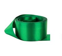 Double Sided Faced Satin Ribbon Size 50mm x 5 Meters (Green) Perfect for Gifts Wrap Sew Party, Decorations Events Dress Wedding Christmas Crafts, Bows Car, DIY, Bouquets, Cake More