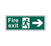 Double Sided Fire Exit Sign, Arrow Right/Left (Reverse) 450mm x 150mm | Foamed PVC Emergency Exit Sign with Hanging Kit