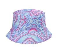 Double Sided Fisherman Hat Men and Women Summer Travel Sun Visor Tie Dye Travel Hat Men's Drinking Bucket Hat (Purple, One Size)