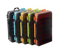 Double Sided Fishing Tackle Organizer 2PCS, 14 Compartments for Lures, ABS Plastic, Includes Convenient Handle (Green)
