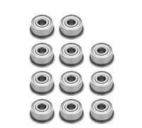 Double Sided Flanged Ball Bearing 10pcs Set | High Speed Deep Groove Steel Bearing F603 - ZZ / F604 - ZZ / F605 - ZZ | Low Noise Protected Bearing for Machinery/Electric Tools / (F603ZZ)
