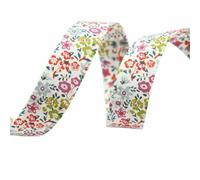 Double-Sided Flowers Cloth Ribbons 5Yards M-21623-905 38MM DIY Crafts Hairclip Apparel Accessories and Sewing Decorations-1-25mm