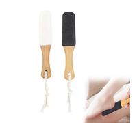 Double Sided Foot File Pumice Stone Exfoliating Pedicure Rasp Foot Scrubber Pumice Stone with Wooden Handle Dead Skin Callus Remover Bamboo Foot File for Soft and Delicate Feet