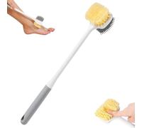 Double-Sided Foot Scrubber with Long Handle, Deep Cleansing Foot Brush, Toe Gap Cleaner Soft Bristle, Multifunctional Foot Washing Brushes for Elderly Comfortable Bathing Shower