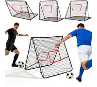 Double-Sided Football Rebound Net | 100x100cm Adjustable Dual-Angle Panels | Durable Steel & PE Training Rebounder for Soccer Practice | for Adults & Kids Garden Outdoor Play