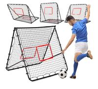 Double-Sided Football Rebound Net | 100x100cm Adjustable Dual-Angle Panels | Durable Steel & PE Training Rebounder for Soccer Practice | for Adults & Kids Garden Outdoor Play