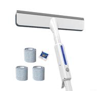 Double Sided For Glass Cleaner with Spray and Extendable Pole for Cleaning For Glass Doors, Mirrors, and Shower Screens with Reduced Dripping