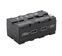 Double Sided for NP F Dummy Battery Adapter, Dual Sided Dummy Battery Power Adapter with Digital Display, Type C Port, Suitable for Video Transmitting