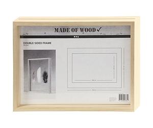 Double-Sided Frame, A4, Size 22,1x30,8 cm, Depth 4,5 cm, Pine, 1pc, Inner Size 20,1x28,8 cm