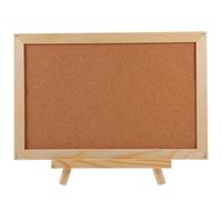 Double Sided Framed Cork Board with Stand for Notes | White Cork, Black Pine Frame, Adjustable Metal Bracket, for Teachers, Students, Desks and Reminders