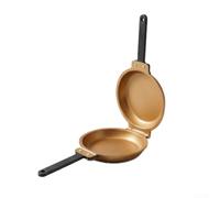 Double Sided Frying Pan Stainless Steel Skillet Nonstick Omelette Pan Induction Compatible Camping Hiking Picnic 19x19cm