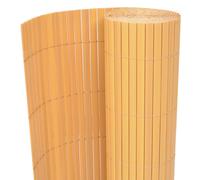 vidaXL Double-Sided Garden Fence 110x300cm - Versatile PVC Fence for Defining Garden Spaces and Providing Sun and Wind Protection - Brown