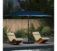 vidaXL Garden Parasol Sand and Anthracite 385 x 209 x 244 cm Polyester, Modern Outdoor Parasol, Durable Balcony Shade Structure, Collapsible Garden Umbrella, UV Shield for Summer Protection