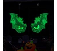Double Sided Glowing Halloween Eyes Hanging Pendant for Outdoor Tree, Lawn, Door or Wall with Fluorescent Effect to Elevate Spooky Atmosphere (F)