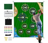 Double Sided Golf Chipping Game,adult-sized Adhesive Golf Practice Mat With 20 Built-in Adhesive Golfs Balls,Scores Hitting Mat,Ideal For Golfs Training And Games