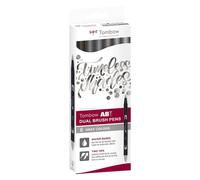Double-Sided Grey Brush Pens 6 Colours