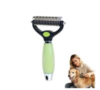 Double Sided Grooming Tool, 2-in-1 Deshedding Dematting Undercoat Brush for Dogs and Cats Long and Short Hair (Green)