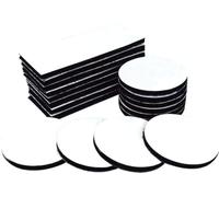 Double Sided Hook Loop Tape Pads, 20 Pcs Self Adhesive Sticky Heavy Duty Tape Removable Sticky Pads Tape with Hook Loop Pad for Fastener Car Home and Mats, Black Rectangle + Round