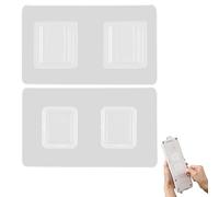 Double Sided Hooks - Heavy Duty Nail Free Self-Adhesive Hanger, Multi-Purpose Clear Suction Holder | Stable Bathroom Kitchen Wall Organization For Hanging Shower Caddys Mirror Picture Frame Towel Rack