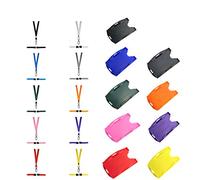 Double Sided ID Card Holder Dual Orientation (Purple) with Matching Colour Lanyard Metal Clip - Dual Purpose Badge Holder Landscape or Portrait from PCL Media Ltd