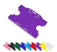 Double Sided ID Card Holder Purple Two Sided ID Badge Holder from PCL Media Ltd - Holds Two ID Cards One Either Side of The Holder
