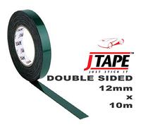 DOUBLE SIDED JTape 12mm x 10m Mounting Tape Designed for mounting Trims, Emblems and Body Mouldings Permanent Fixing High Tack Adhesive Sticky Tape UV Resistant and Flexible
