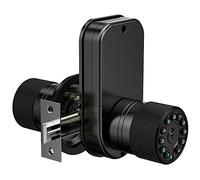 Double Sided Keypad Door Knob with Dual Cylinders and Key Alike, iuknob Keyless Entry Smart Door Lock for Entrance, Fence, Gate, Swimming Pool,Waterproof and Weatherproof for Outdoor & Interior Door.