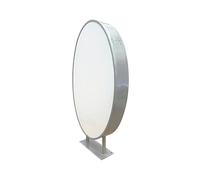 Double-Sided LED Projection Sign - 80 x 55cm, Oval, Lightbox - Ideal for Advertising & Business Display (Silver)