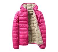 Double-Sided Lightweight Down Jacket Women Packable Ladies Puffer Jacket Coats for Women Puffa Jackets With Hood Oversized Hooded Puffer Jackets Womens Down Feather Coat Parka Quilted Rose Khaki 3XL