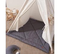 Double Sided Machine Washable Play Mat Playpen Mat - Square Padded Floor Mat for Kids Teepee Tent, Nursery & Playroom, with Storage Bag, Foldable, 120 x 120cm, Grey