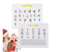 Double Sided Magnetic Letter Board, Magnetic Letter Tracing Board, Portable Magnet Bead Tablet Pad, Educational Magnetical Writing Toy, for Preschool Kids Boys Girls Ages 3+