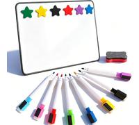 Double Sided Magnetic Whiteboard 30 x 21 cm White Board with 8 Markers, 6 Magnets, 1 Eraser for Home Office School Classroom Student Learning Writing Drawing Dry Erase Whiteboards Set