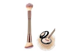Double Sided Makeup Brush - Dual Foundation and Concealer Brush | Angled Curved Powder Face Brush for Women and Girls Beginners | Dense Soft Synthetic Bristles for Mixing F
