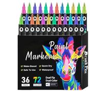 Double-Sided Marker Pens - 6.5" Long Pen - Fine Tip Design - Quality Waterproof Ink - Rich Selection of Colours | For Drawing Precise Detail of Artwork Craft Project